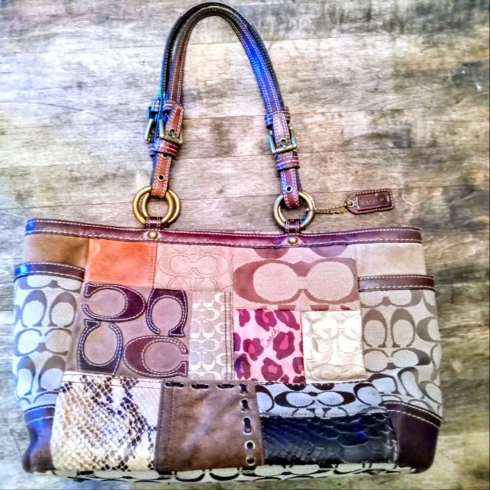 Authentic Coach patchwork shoulder bag